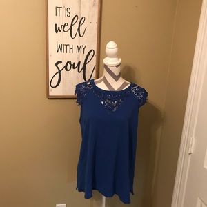 Braxton Ivy Colbalt Blue sleeveless blouse